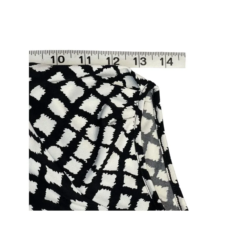 Apt. 9 Fit & Flare Dress Women Small Petite White Printed Stretch Belted Waist - Picture 9 of 9